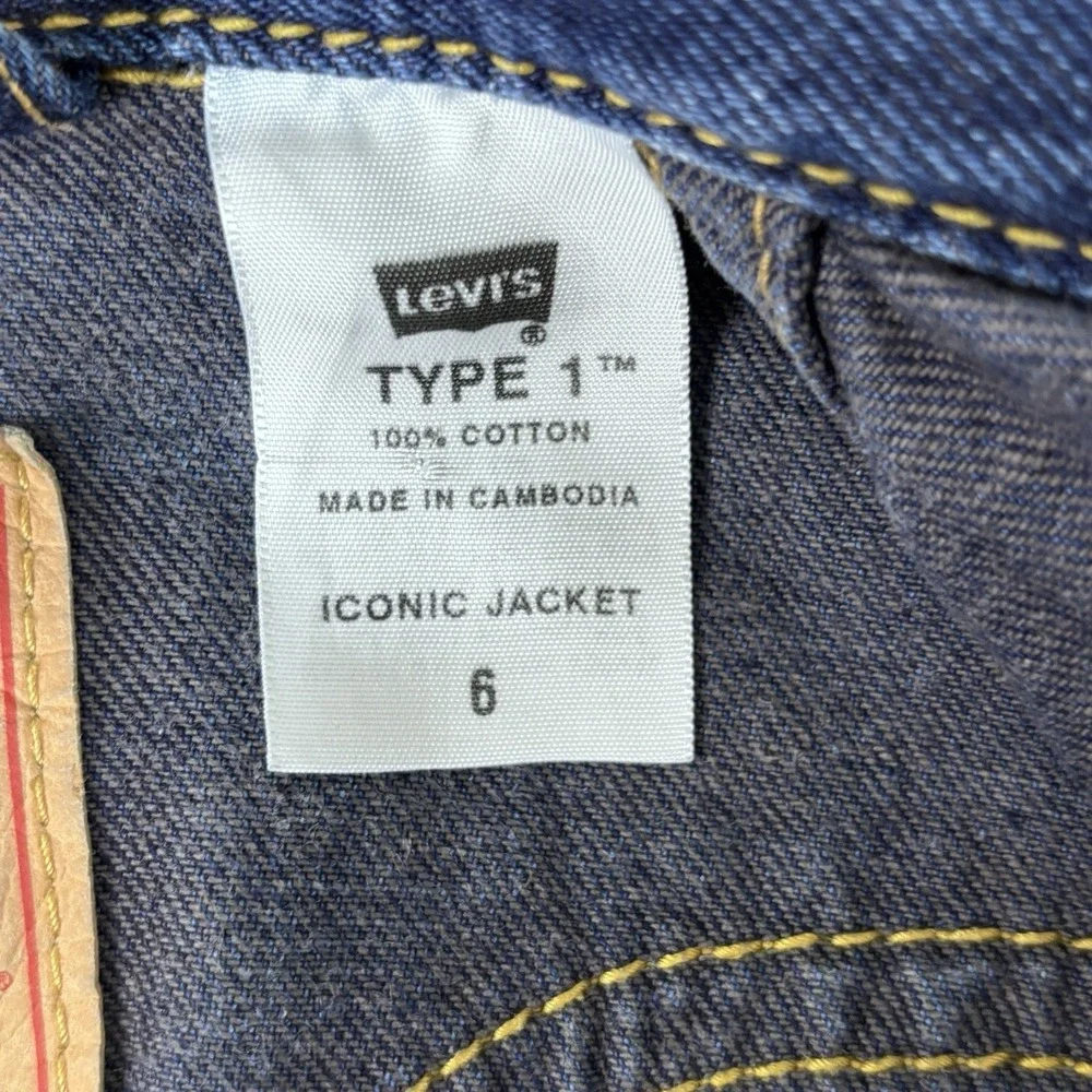 Levis Type 1 Iconic Denim Jacket Toddler 6 Blue Trucker Button Front Coat